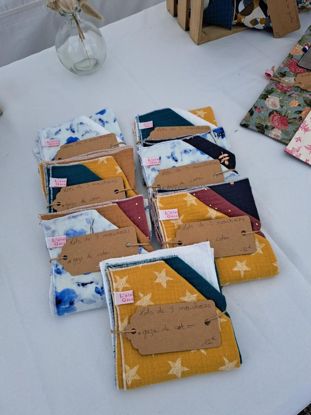 Lots de trois mouchoirs réutilisable