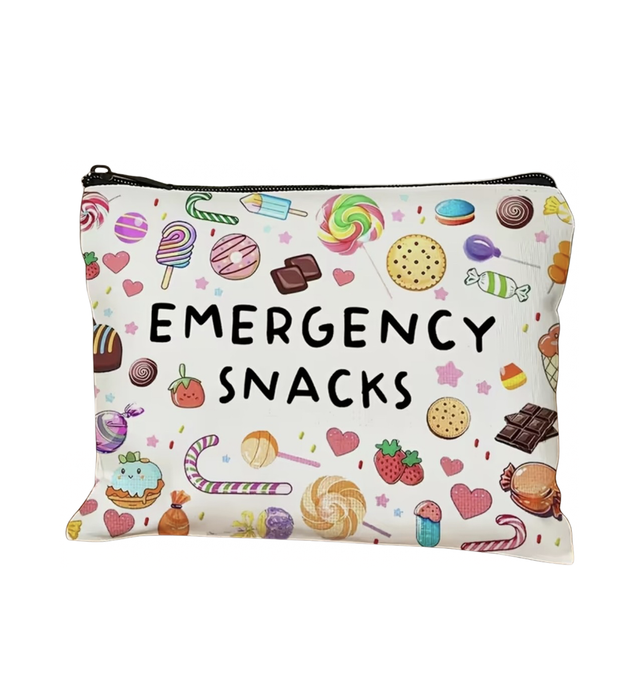 Aufbewahrungstasche mit Reißverschluss in "Emergency Snacks" Design Nr. 3