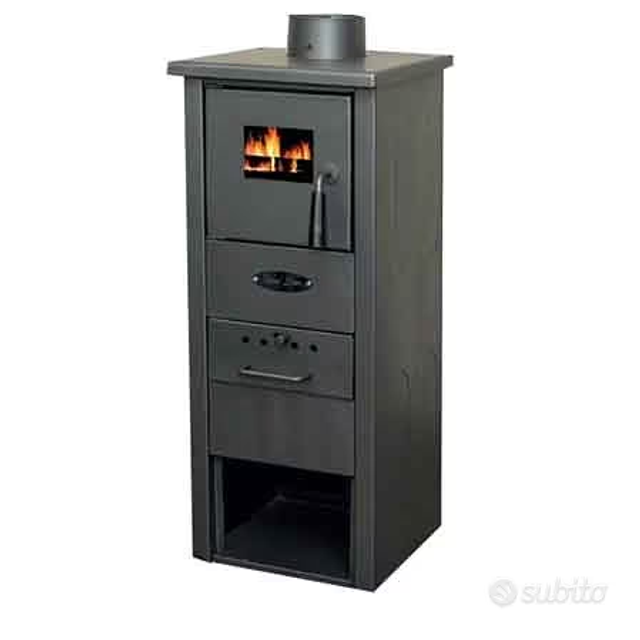 Stufa a Legna 'Cervino' 6.5kW Compatta Acciaio