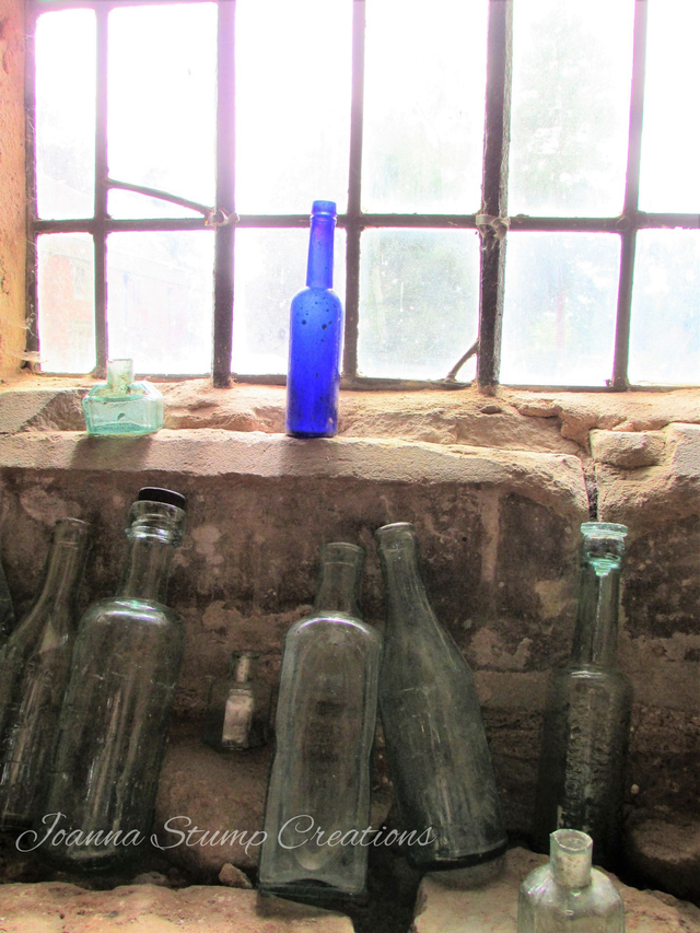 Photographic Open Edition Print, from my "Ancient Windows" collection, "8 Green Bottles" 