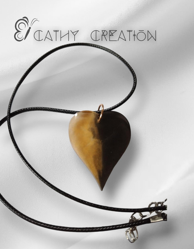 Collier coeur bicolore 