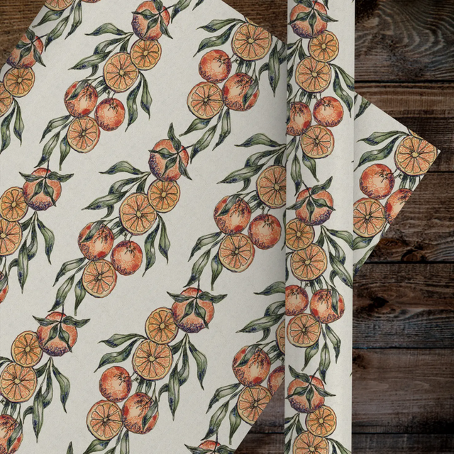 Orange Embroidery Art Card