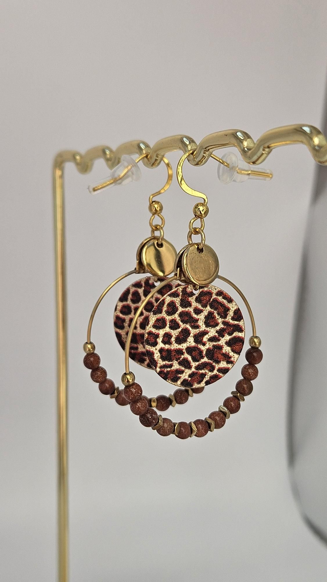 Boucles d&#039;oreilles léopard 