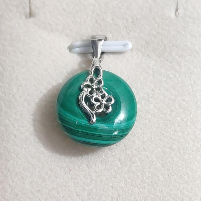 Pendentif donut malachite