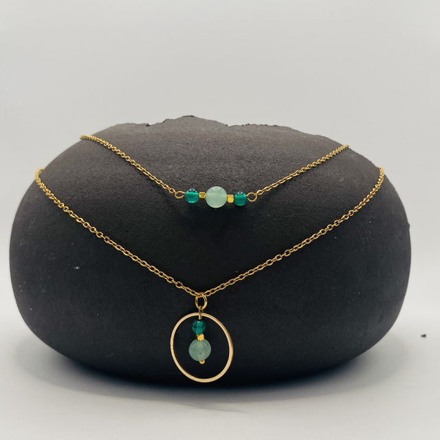 Duo de colliers Adèle & Romy - aventurine