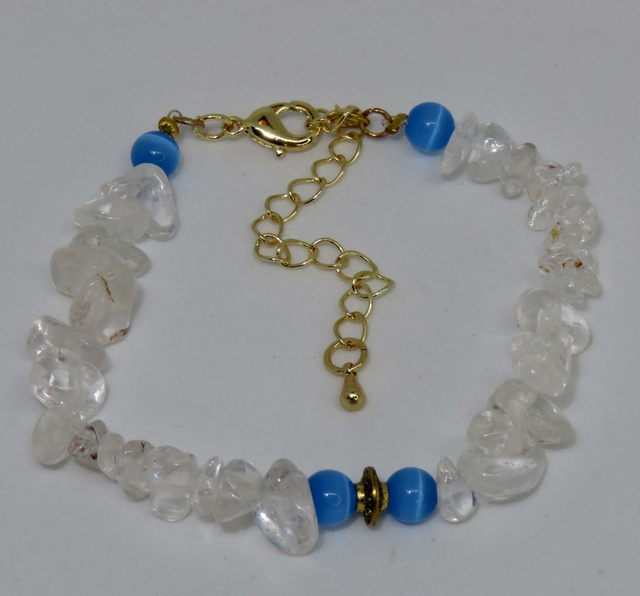 Bracelet en Cristal de roche avec fermoir