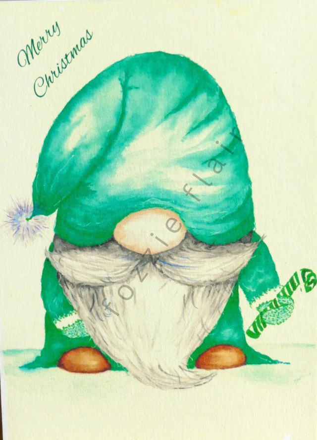 Christmas Gnome Green (Christmas Card)