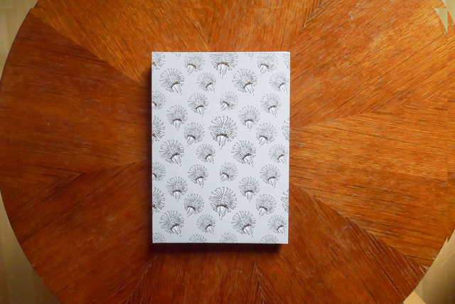 Carnet de notes A5 rigide vert sauge & or - pissenlits délicats 