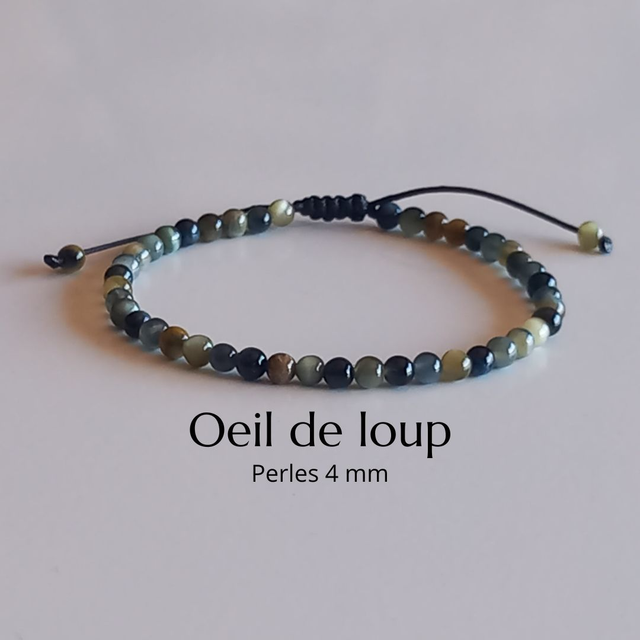 Bracelet ajustable en Oeil de loup