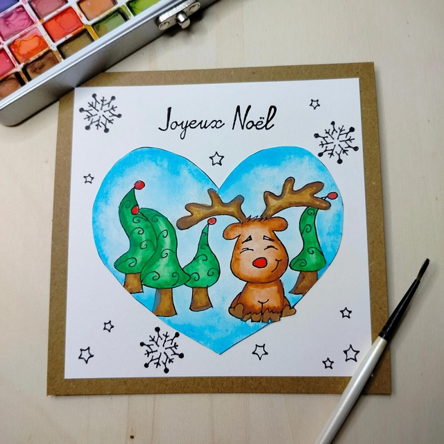 Carte de Noël renne 