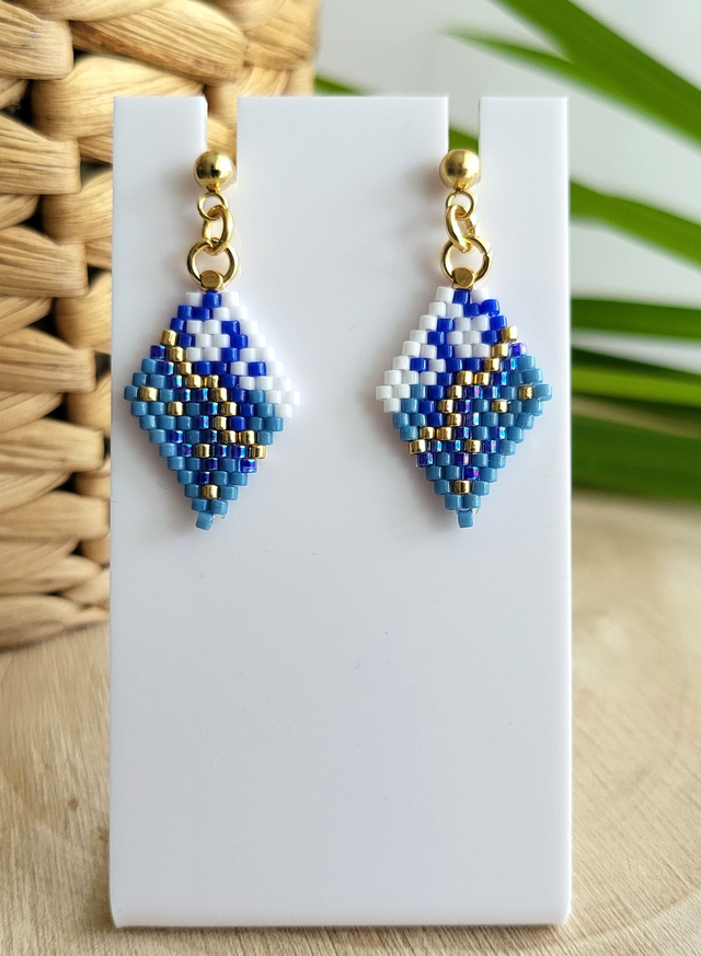 Boucles d'oreilles Ondine - bleu