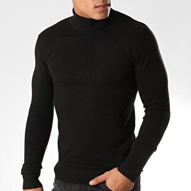 Pull col roulé Noir