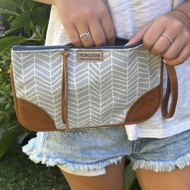 Mini Clutch Fishbone Cream/Mint