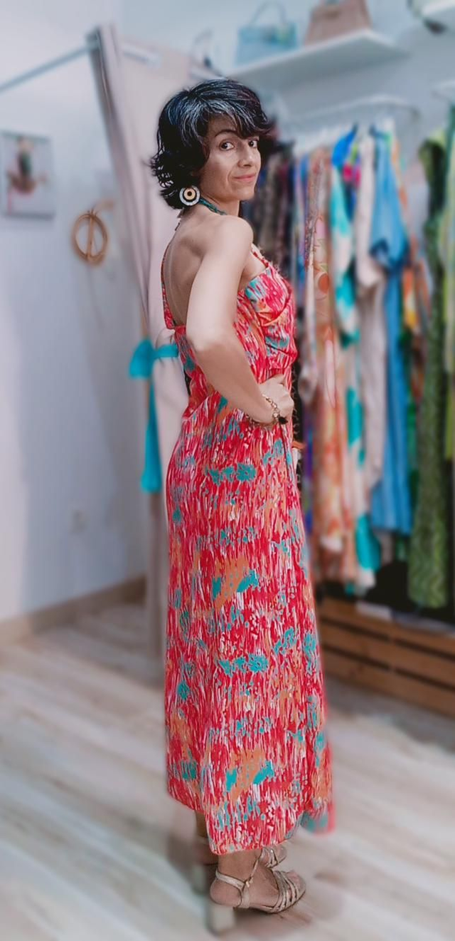 Vestido asimétrico estampado