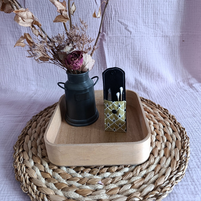 Petite Pochette Coquillages Vert Doré