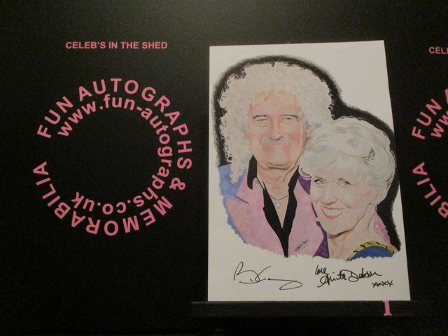 Brian May &amp; Anita Dobson Limited Edition Signed A4 Portrait Drawing Print (1)