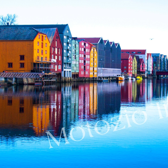 Trondheim Waterfront Blank Greetings Card