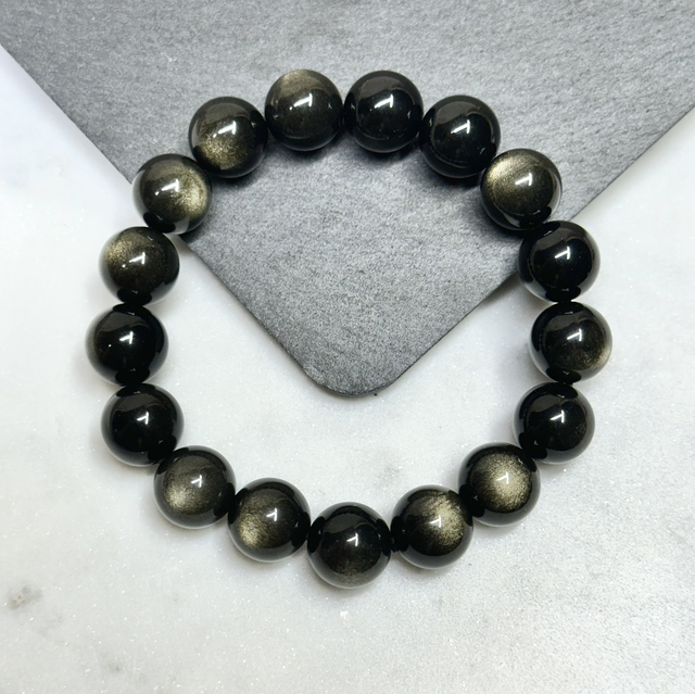 Golden Sheen Obsidian Bracelet 