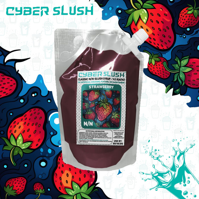 CyberSlush Strawberry Syrup for Ninja® Slushi - Natural Flavour / Natural Colour / Natural Sweetness - 1L