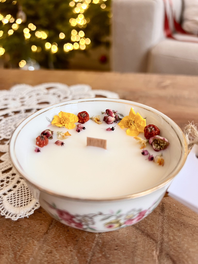 đ Bougie Sucreries - tasse Ă thĂ© "branche fleurie"