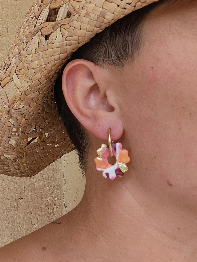 Fleur Leady blanc Bordeaux orange rose réversible