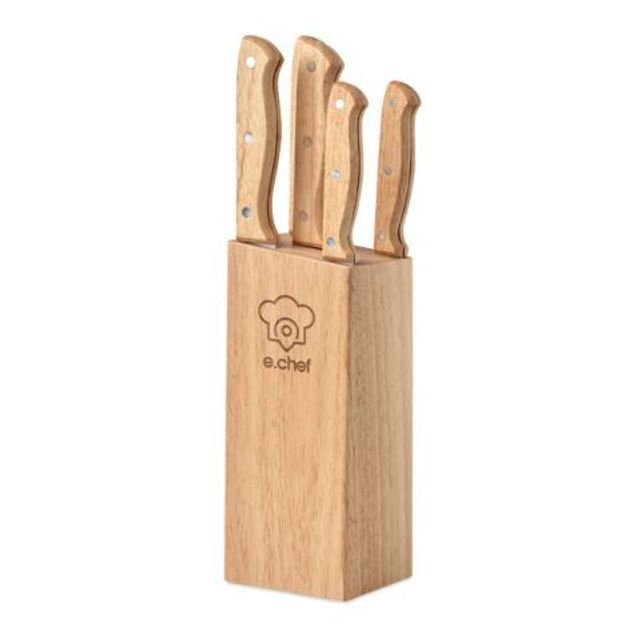 5 piece knife set in base