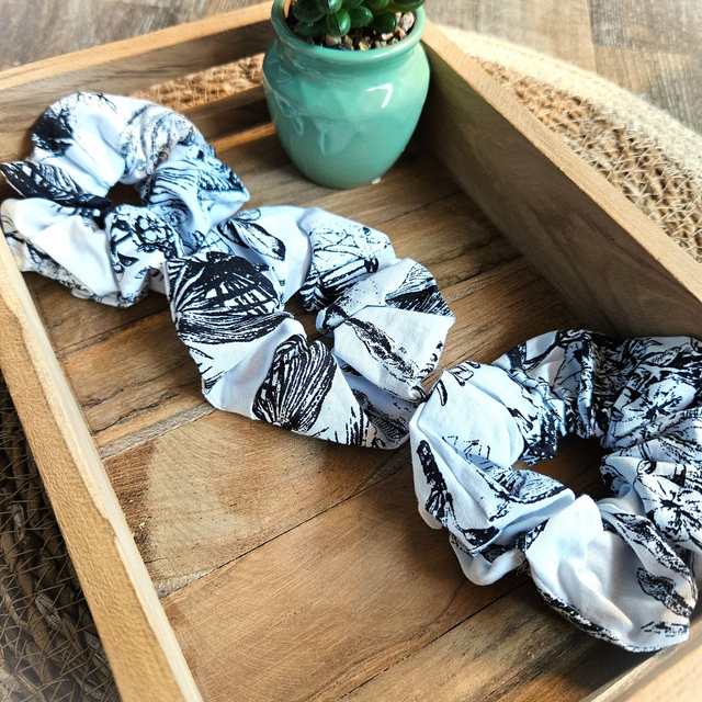 Chouchou palmiers en noir et blanc