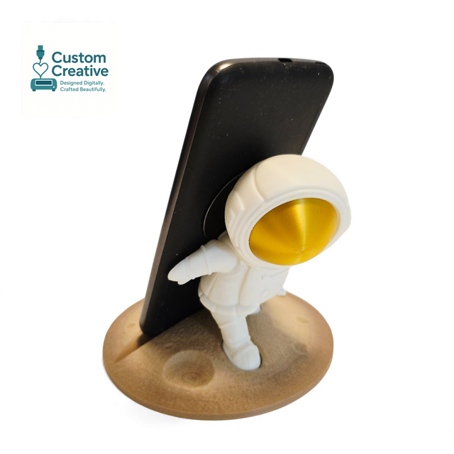 Spaceman Phone Holder – 3D Printed Astronaut Desk Stand - Fun Space Gift