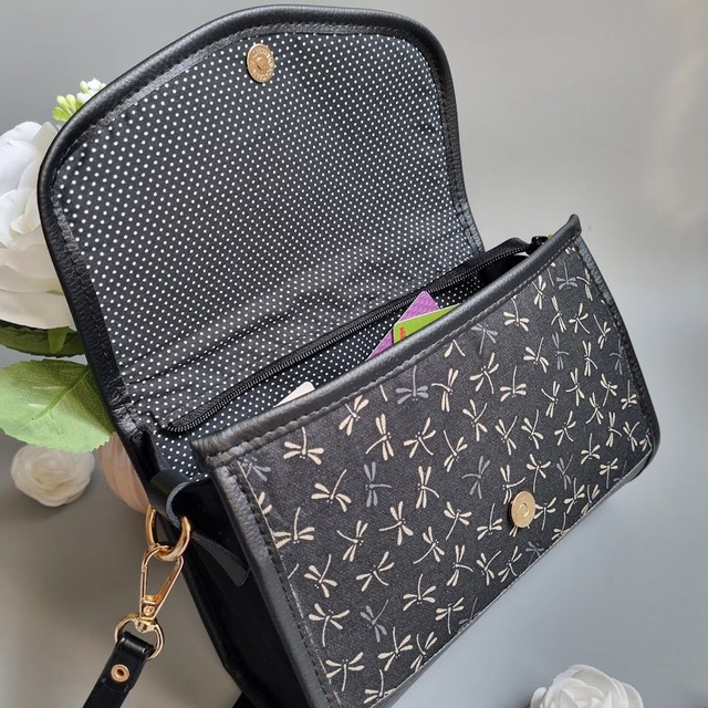 Mini-sac cartable "Tombo" noir & simili cuir noir