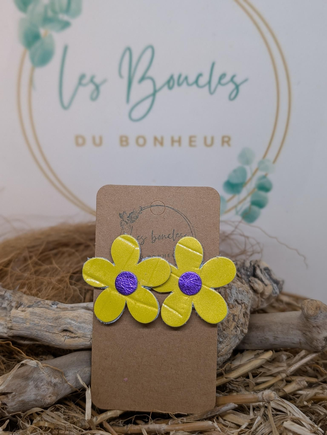 Boucles d&#039;oreilles Baby Marguerite jaune bm024