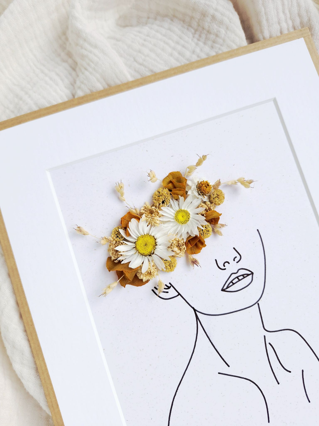 Cadre fleuri - Junon Caramel