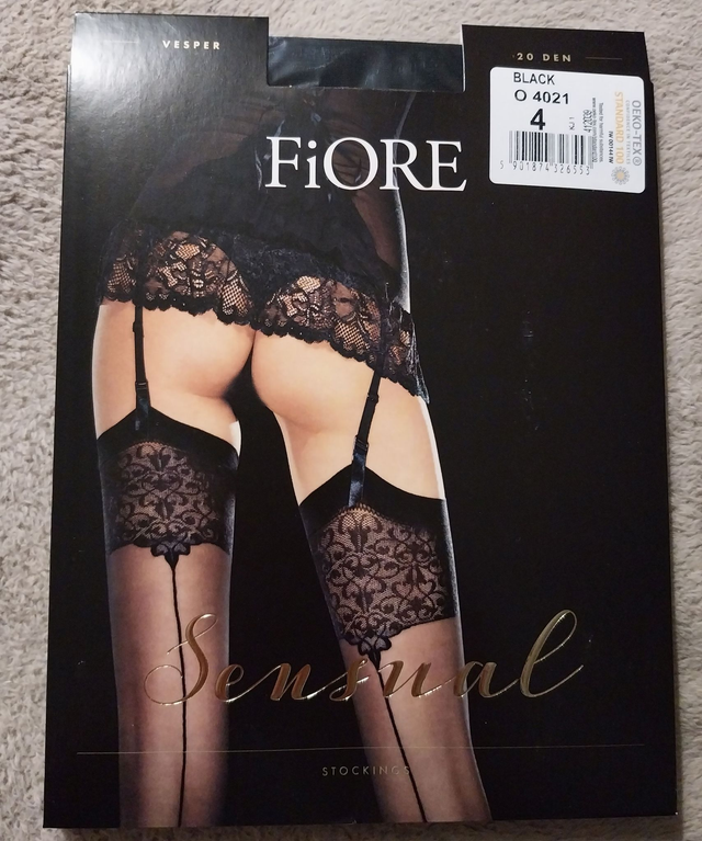 Bas noir fantaisie "Vesper"