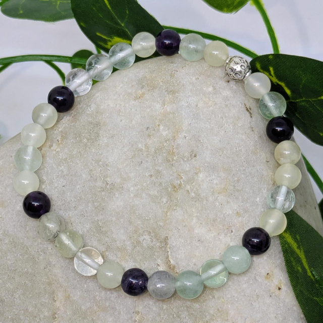 Bracelet &quot;Fluorite mixte&quot; 6mm BR-036