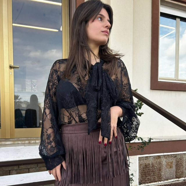 CAMICIA PIZZO TRASPARENTE