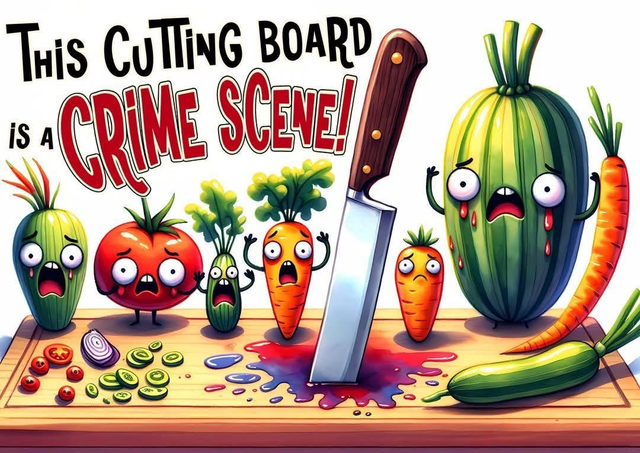 Fun Sublimation Glass Chopping Board | Novelty Kitchen Cutting Board - Crime Scene