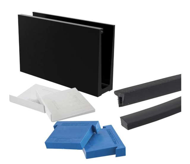 2.5m Black Slim Balustrade Channel System SIDE FIX