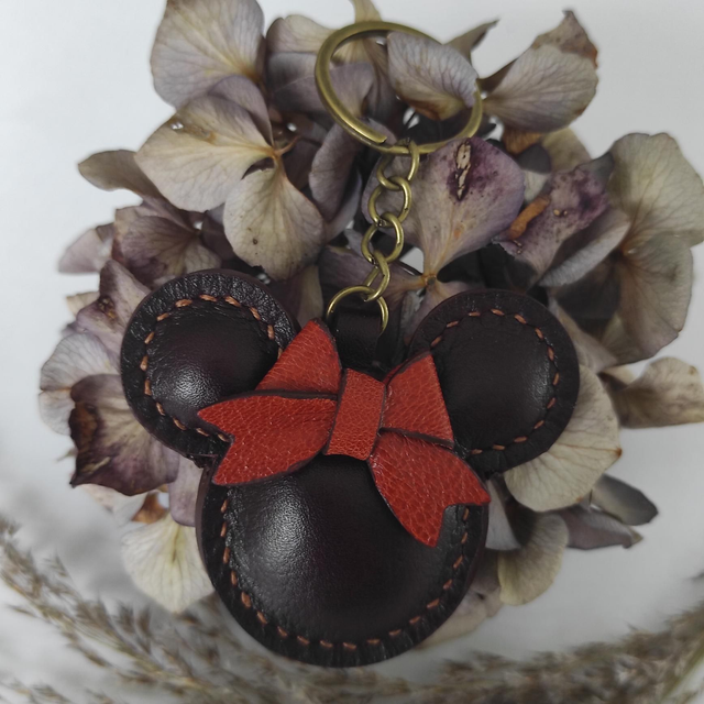 Porte clés Souris en cuir 