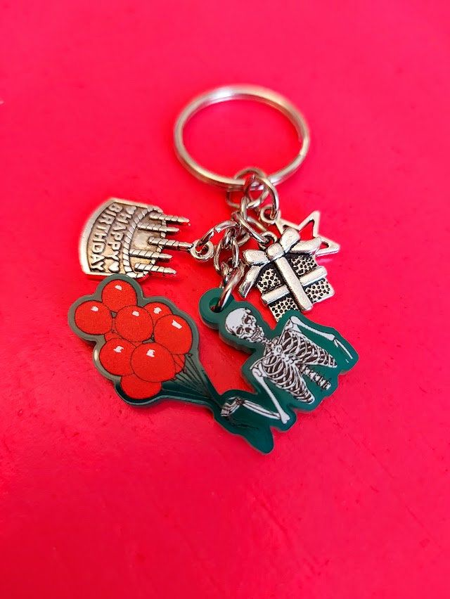 Balloon Skeleton Keyring