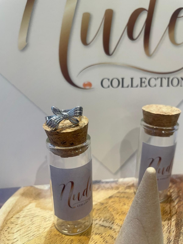 Bague réglable en acier onoxydable couleur argentée Collection Nude