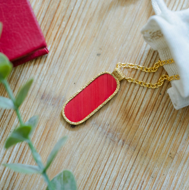 Pendentif Sigilla - Doré, rouge