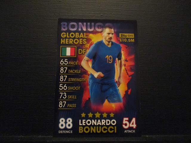 Leonardo Bonucci - Global Heroes Match Attax 101 Original Trading Card