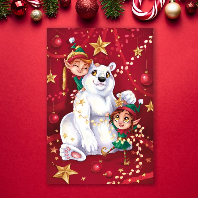 Lot de 5 cartes postales de Noël