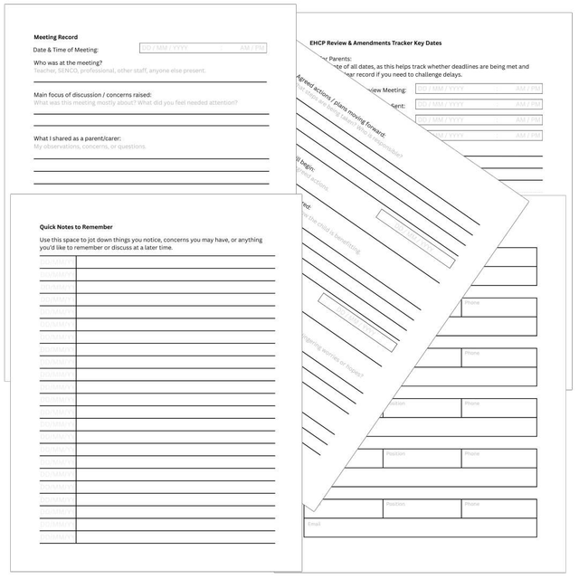 1 X Home & School Communication Book + 1 X School Meeting Notes Journal