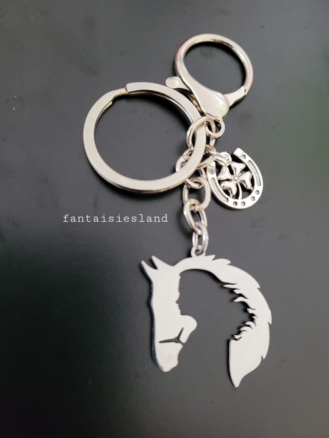 Accroche-clés Argenté Love cheval