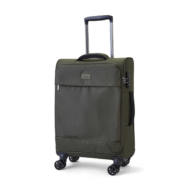 Rock Paris Olive Green Soft Shell Cabin Suitcase