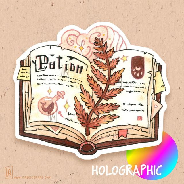 Sticker Pailleté - Livre de potion