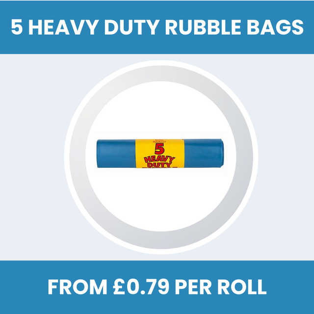 Roll of 5 Heavy Duty Blue Rubble Sacks