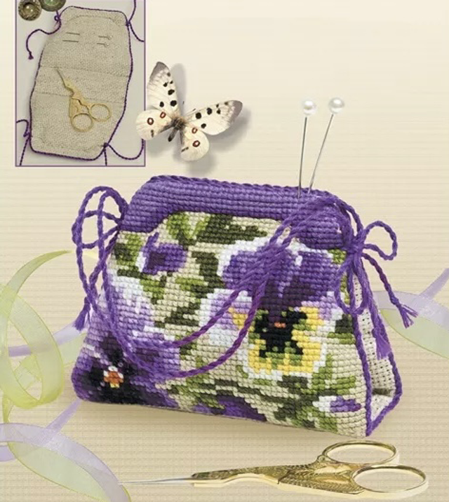 RIOLIS Pansy Pincushion Counted Cross Stitch Kit