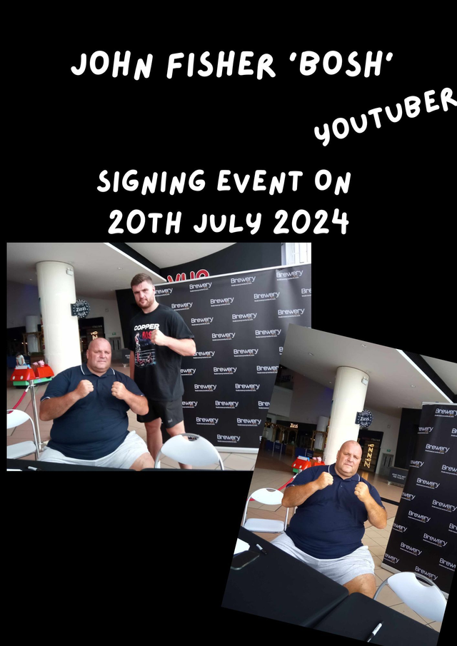 John Fisher 'Bosh' Authentic Autographed Signed Items In-Person Signing On 20th July 2024