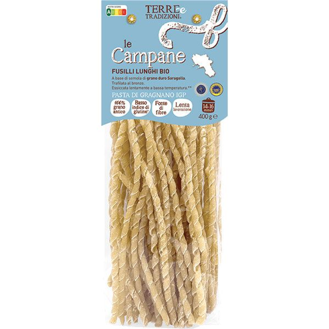 Fusilli lunghi de blé Saragolla biologiques - Pâtes de Gragnano IGP - Specialité de Campanie